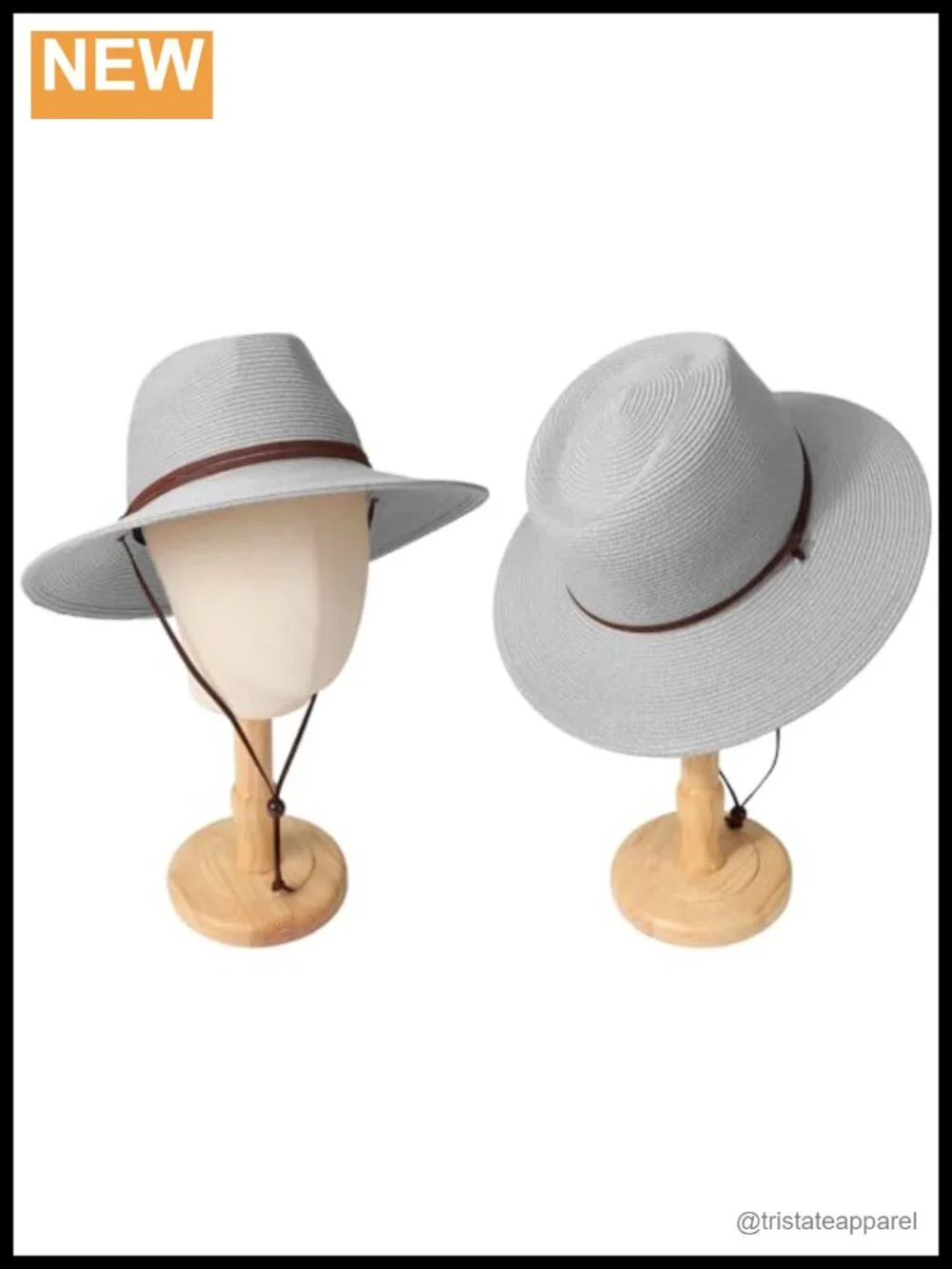 Wide Brim Straw Sun Hat with Chin Strap UPF 50+ Packable